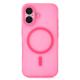 Силиконовый чехол SOFT MATT с поддержкой MagSafe для iPhone 16 rose red