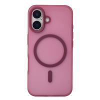 Силиконовый чехол SOFT MATT с поддержкой MagSafe для iPhone 16 Plus cherry red