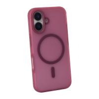 Силиконовый чехол SOFT MATT с поддержкой MagSafe для iPhone 16 Plus cherry red