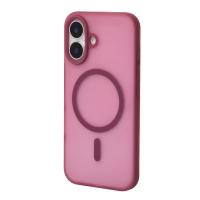 Силиконовый чехол SOFT MATT с поддержкой MagSafe для iPhone 16 Plus cherry red