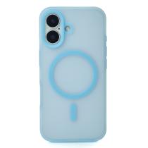 Силиконовый чехол SOFT MATTE с поддержкой MagSafe для iPhone 16 Plus light blue