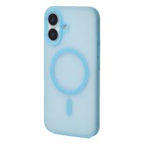 Силиконовый чехол SOFT MATTE с поддержкой MagSafe для iPhone 16 Plus light blue