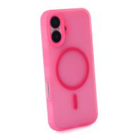 Силиконовый чехол SOFT MATT с поддержкой MagSafe для iPhone 16 Plus rose red