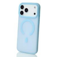 Силиконовый чехол SOFT MATT с поддержкой MagSafe для iPhone 17 Pro Max light blue