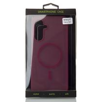 Силиконовый чехол SOFT MATT с поддержкой MagSafe для Samsung A17 cherry red