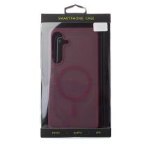 Силиконовый чехол SOFT MATT с поддержкой MagSafe для Samsung S25 FE cherry red