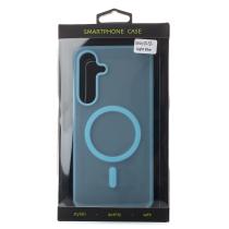 Силиконовый чехол SOFT MATTE с поддержкой MagSafe для Samsung S24 Plus/S25 Plus light blue