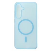 Силиконовый чехол SOFT MATTE с поддержкой MagSafe для Samsung S24 Plus/S25 Plus light blue