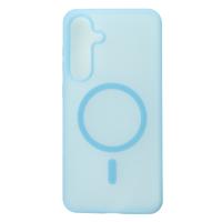Силиконовый чехол SOFT MATT с поддержкой MagSafe для Samsung S24/S25 light blue