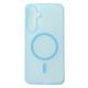 Силиконовый чехол SOFT MATT с поддержкой MagSafe для Samsung S24/S25 light blue