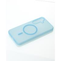 Силиконовый чехол SOFT MATT с поддержкой MagSafe для Samsung S24/S25 light blue