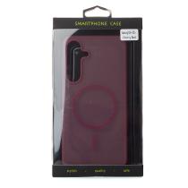 Силиконовый чехол SOFT MATT с поддержкой MagSafe для Samsung S24 Plus/S25 Plus cherry red