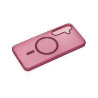 Силиконовый чехол SOFT MATT с поддержкой MagSafe для Samsung S24 Plus/S25 Plus cherry red