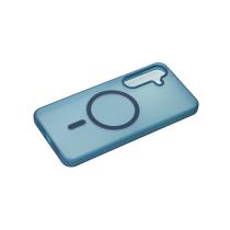 Силиконовый чехол SOFT MATT с поддержкой MagSafe для Samsung S24/S25 dark blue