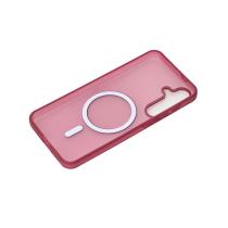 Силиконовый чехол SOFT MATT с поддержкой MagSafe для Samsung S24/S25 cherry red