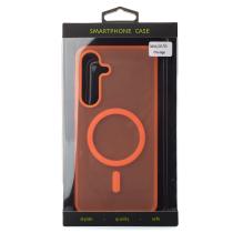 Силиконовый чехол SOFT MATT с поддержкой MagSafe для Samsung S24 Plus/S25 Plus orange