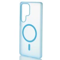 Силиконовый чехол SOFT MATT с поддержкой MagSafe для Samsung S25 Ultra light blue