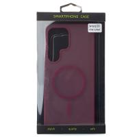 Силиконовый чехол SOFT MATT с поддержкой MagSafe для Samsung S25 Ultra cherry red