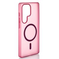 Силиконовый чехол SOFT MATT с поддержкой MagSafe для Samsung S25 Ultra cherry red