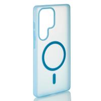 Силиконовый чехол SOFT MATT с поддержкой MagSafe для Samsung S24 Ultra light blue
