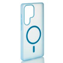 Силиконовый чехол SOFT MATT с поддержкой MagSafe для Samsung S24 Ultra light blue