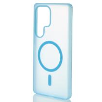 Силиконовый чехол SOFT MATT с поддержкой MagSafe для Samsung S24 Ultra light blue