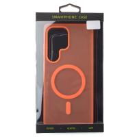 Силиконовый чехол SOFT MATT с поддержкой MagSafe для Samsung S24 Ultra orange