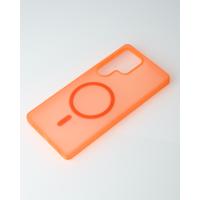 Силиконовый чехол SOFT MATT с поддержкой MagSafe для Samsung S24 Ultra orange