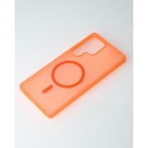 Силиконовый чехол SOFT MATT с поддержкой MagSafe для Samsung S24 Ultra orange