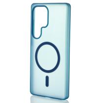 Силиконовый чехол SOFT MATT с поддержкой MagSafe для Samsung S24 Ultra dark blue