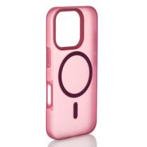 Силиконовый чехол SOFT MATT с поддержкой MagSafe для iPhone 16 Pro Max cherry red