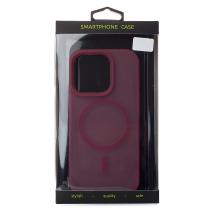 Силиконовый чехол SOFT MATT с поддержкой MagSafe для iPhone 16 Pro Max cherry red