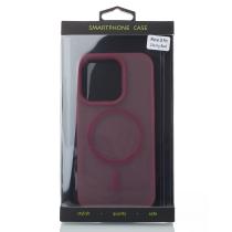 Силиконовый чехол SOFT MATT с поддержкой MagSafe для iPhone 14 Pro cherry red