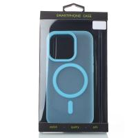 Силиконовый чехол SOFT MATT с поддержкой MagSafe для iPhone 15 light blue