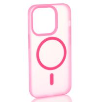 Силиконовый чехол SOFT MATT с поддержкой MagSafe для iPhone 15 rose red
