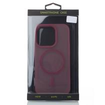 Силиконовый чехол SOFT MATT с поддержкой MagSafe для iPhone 15 cherry red