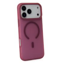 Силиконовый чехол SOFT MATTE с поддержкой MagSafe для iPhone 18 Pro Max cherry red