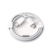 USB cable Foxconn Type-C to Type-C тканевый (тех. пакет) белый