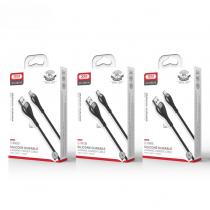 USB cable XO Lightning (NB218) Zink Alloy/Anti-Breakage/2.4A/1m черный