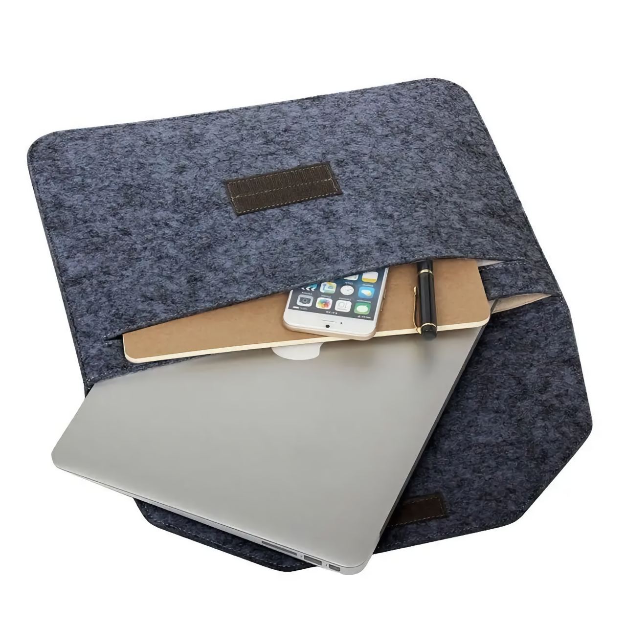 Чехол войлочный универсальный планшет/ноутбук (13.3) на липучке Липучка, черный