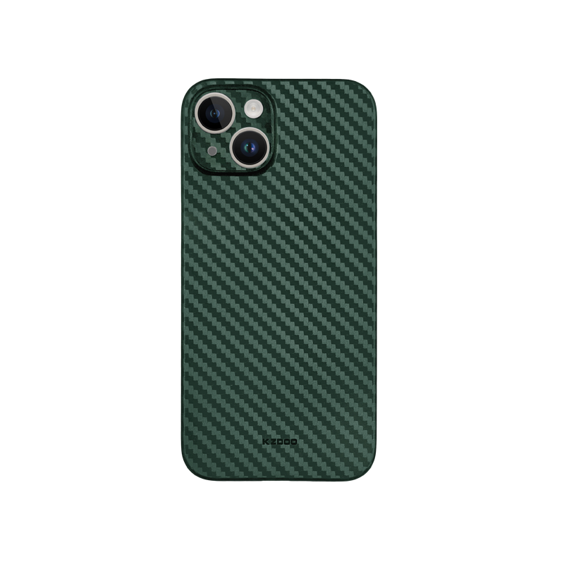Карбоновый чехол K-DOO Air Carbon (UltraSlim 0.45mm) для iPhone 14 темно-зеленый