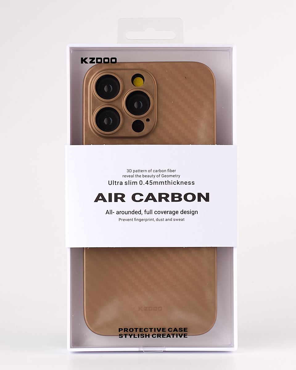 Карбоновий чохол K-DOO Air Carbon (UltraSlim 0.45mm) для телефону iPhone 14 Pro Max золотий