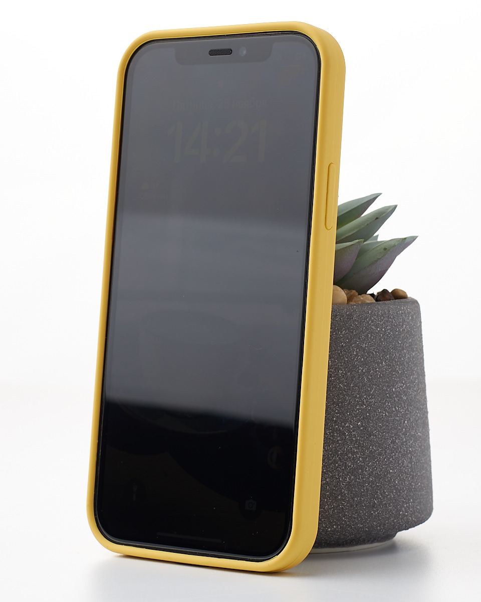 Силикон Original pack SOFT для iPhone 12 Pro Max (6.7") (ТРИЗУБ) желтый