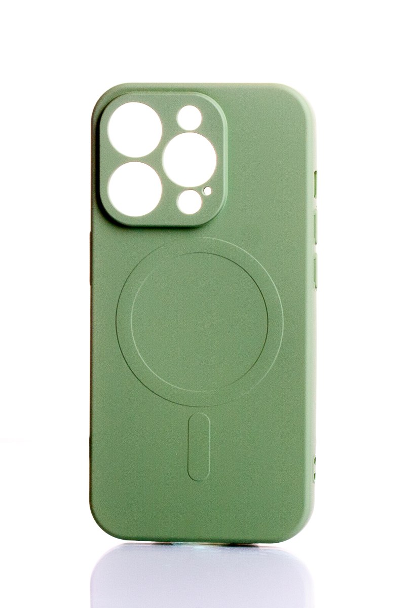 Силиконовый чехол MagSafe SOFT для iPhone 15 Pro Max оливковый ...